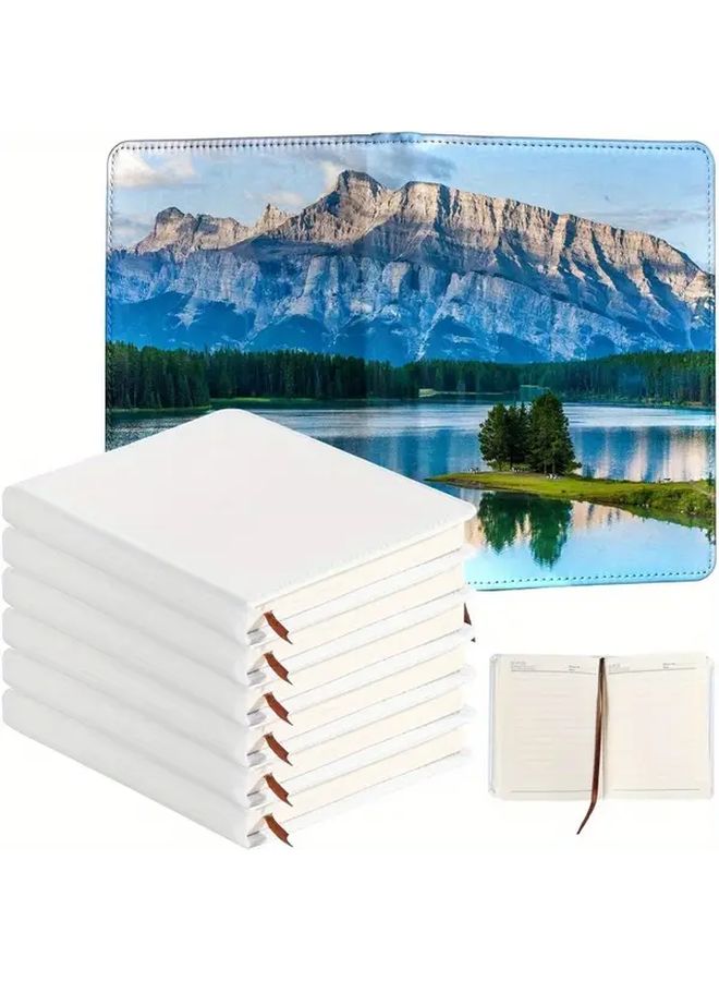 2 Pcs Sublimation Notebooks Hard Cover PU Blank Pages For Note Taking Planning Diary - Image 1